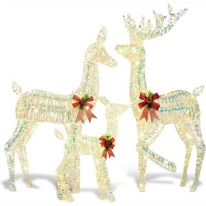 Joyfy 3 Pcs Christmas Yard Lights Outdoor Decoration, Deer Family with LED Lights, Reindeer Christmas Indoor Outdoor Decorations for Yard Garden Lawn - 1 of 4