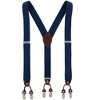 CTM Men's 1.375 Inch Wide Solid Color Y-Back Double Clip-End Suspenders - 4 of 4