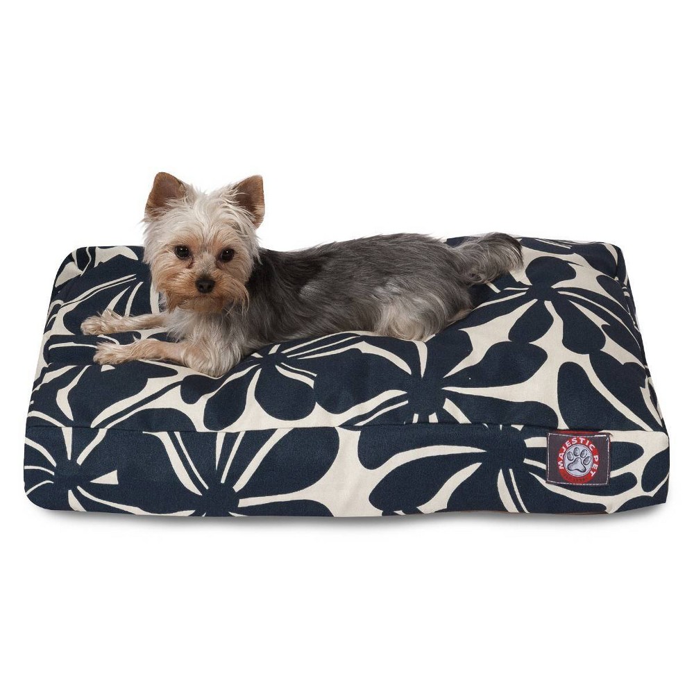 Photos - Dog Bed / Basket Majestic Pet Rectangle Dog Bed - Navy Blue Plantation - Small - S 