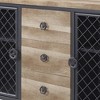 Edina 50" Kitchen and Dining Cabinets Oak and Sandy Black - Acme Furniture: Sideboard Buffet with Metal Frame, MDF Surface - 4 of 4
