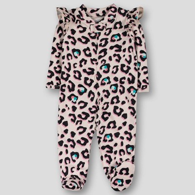 Image of Lamaze Baby Girls' Organic Cotton Leopard Ruffle Sleep N' Play - Black