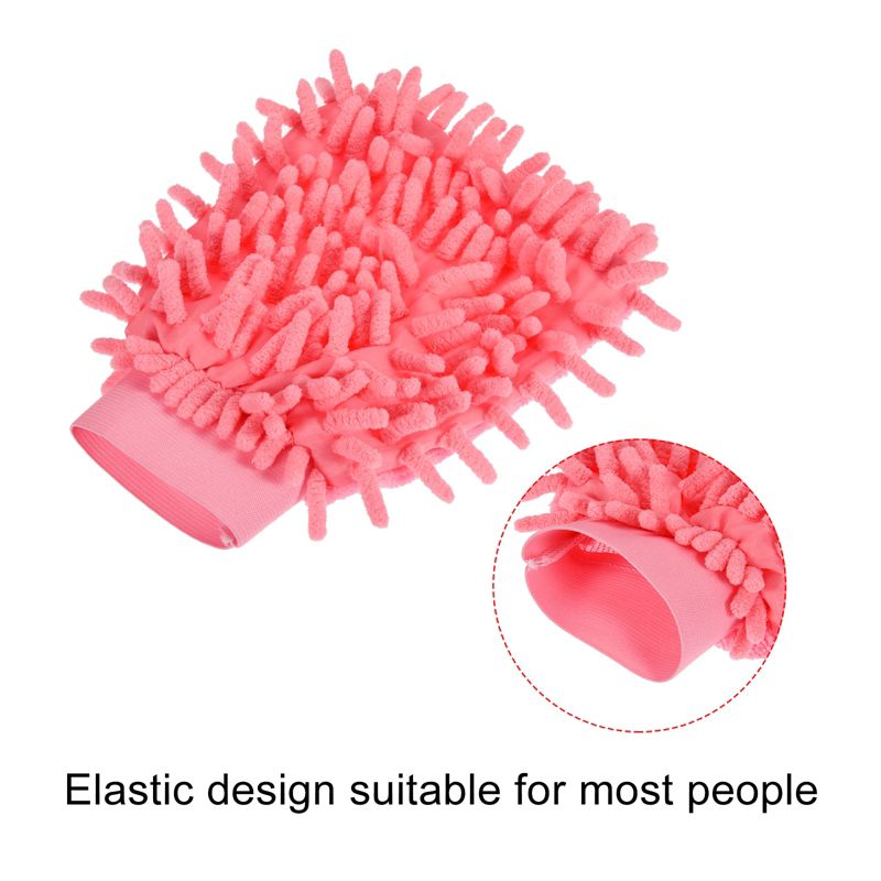 Unique Bargains Microfiber Chenille Mitts Reusable Scratch-Free Cleaning Glove Wash Sponge for Home Kitchen, 5 of 7