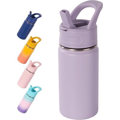 12oz Kids Water Bottle for School, Toddler Water Bottles with Straws, Insulated Water Bottles for Boys&Girls