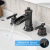 ChicFurnit Bathroom Sink Faucet 8 Inch Widespread Design with Pop Up Drain and Hose for Sleek Vanities, Brown, 15.7"*11.8"*3.3" - 2 of 4