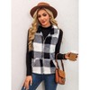 Women's Plaid Corduroy Vest with Stand Collar, Zip Front Sleeveless Jacket Vest for Fall Winter - 2 of 4