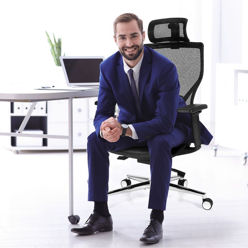 Costway Ergonomic Office Chair High-Back Mesh Chair w/Adjustable Lumbar Support, 2 of 11