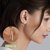 Gilded 1/4 to 2 Carat Total Weight Lab-Grown Diamond Prong Set Hoop Earrings in 925 Sterling Silver and 14KT Yellow Gold Plated Silver, Hinged Closure - 3 of 4