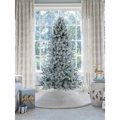 King of Christmas Snow Flocked Hinged Artificial Christmas Tree Unlit Prince Flock Holiday Decor