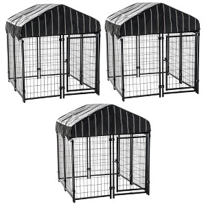 Lucky Dog 4' x 4' x 4.5' Covered Wire Dog Fence Kennel Pet Play Pen (3 Pack) - 1 of 4