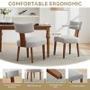 Set Of 2 Armless Dining Chairs With Linen Upholstery, Curved Backrest And Wooden Legs For Dining Room Or Living Space-Maison Boucle - 4 of 4