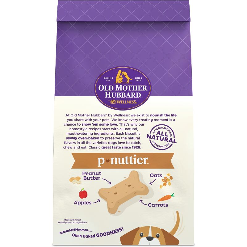 Old Mother Hubbard by Wellness Classic Crunchy P-Nuttier Biscuits Small Oven Baked with Carrot, Apple and Peanut Butter Flavor Dog Treats, 3 of 9