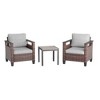 Sonkuki 3 Pieces Patio Chairs & Side Table, PE Rattan Wicker Patio Furniture with Washable Cushion - 2 of 4