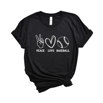 Simply Sage Market Women's Peace Love Baseball Short Sleeve Graphic Tee