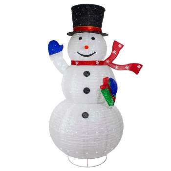Northlight 71" LED Lighted White Iridescent Twinkling Snowman Outdoor Christmas Decoration