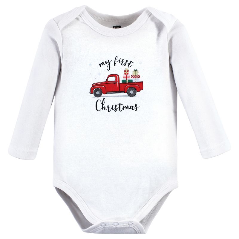 Hudson Baby Infant Girl Cotton Long-Sleeve Bodysuits, Christmas Gift, 4 of 9