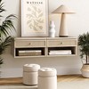 Nathan James Jackson Floating Side Table Rattan and Wood Light Oak: Bedside Shelf, Laminate Surface - 3 of 4