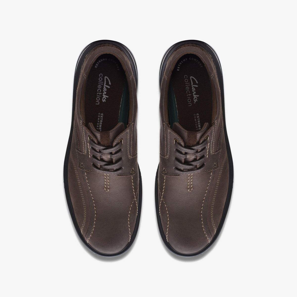 Clarks Mens Gessler Lace Dark Brown Leather Shoes - thumbnail 6