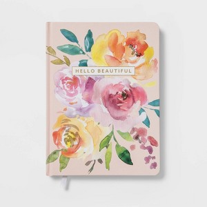 240 Sheet College Ruled Journal 7.75"x5.5" Watercolor Floral - Threshold™: Hard Cover, Multicolor, Acid-Free Paper, Rounded Corners - 1 of 3