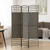 HOMCOM 3 Panel Room Divider, Folding Privacy Screen, 5.6' Room Separator, Wave Fiber Freestanding Partition Wall Divider, Dark Gray - 3 of 4