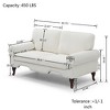 GDFStudio Sheila Linen Upholstery Sofa with Crystal button and Copper Nail - 3 of 4
