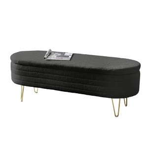 Bedroom Storage Bench Bed Ottoman Bench with Storage Space Home Sofa Bench with Support Legs End of Bed Bench Ottoman Storage Bench - 1 of 4