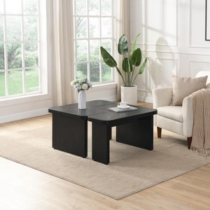 NicBex 47.24" Rectangular Wood Coffee Table,Farmhouse Detachable End Table,L-Shaped Coffee Table,Center Table for Living Room,Dining Room - 1 of 4
