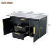ModernLuxe 36'' Wall Mounted Bathroom Vanity, Floating Solid Wood Cabinet with Resin Sink, 2 Drawers & 2 Cabinets, White/Black - 4 of 4