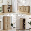 PexFix 31"x31"x16" Rattan Wood Accent Cabinet with Adjustable Shelf Storage Cabinet,Natural - 4 of 4