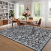 Trellis Washable Area Rug Non-Slip Indoor Rugs for Living Room, Low Pile Stain-Resistant Oriental Accent Throw Carpet - 4 of 4