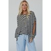 I AM A FASHION JUNKY Khaki Striped Batwing Sleeve Oversized Top Black Stripe L - 3 of 4