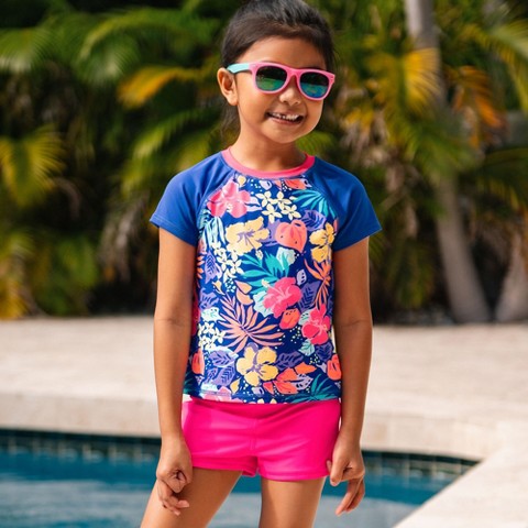 Lands' End Kids Chlorine Resistant Swim Kidshort - X-Large - Neon Fuchsia