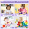 Infans Kids Wooden Round Table & 2 Chair Set w/ Center Mesh Storage Purple - 3 of 4