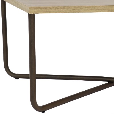 CrossBase 50'' Faux Wood and Metal Minimalist Coffee Table