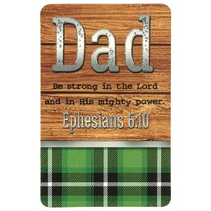 Dicksons Dad Be Strong in The Lord Green Plaid 4 x 2.5 Laminated Cardstock Bookmark Pack of 12 - 1 of 2