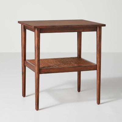 Wood & Cane Square Accent Table Brown - Hearth & Hand™ with Magnolia