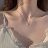 Silver Butterfly Necklace for Women Layered Rose Gold Butterfly Necklace Gold Butterfly Choker Butterfly Pendant Necklace Silver Butterfly Jewelry - 4 of 4