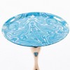 Small Metal Round End Table with Mermaid Tail Pedestal and Tray-Style Top for Living Room - 3 of 4