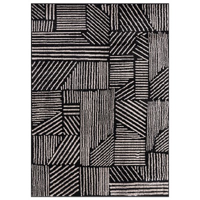 World Rug Gallery Contemporary Boho Stripes Area Rug - Black 5'x7' : Target