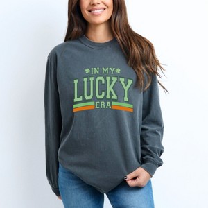 Simply Sage Market Women's In My Lucky Era Long Sleeve Garment Dyed Tee - 1 of 4