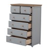 White Dresser for Bedroom, Farmhouse 6 Drawers Dresser, 48"Tall Dressers Chest of Drawers with Round Handle, Dressers Organizer for Bedroom - 3 of 4