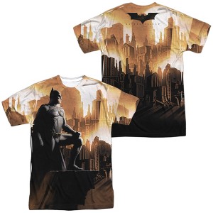 Men's Batman Begins My City Front Back Print Short Sleeve