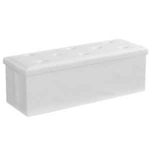 VECELO Folding Storage Ottoman Bench, Versatile Shoestool & Footstool, Bedroom Bench with Storage, Holds up to 660 lb - 1 of 4