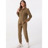 Allegra K Women's 2 Piece Outfits Fall Long Sleeve Button Down Shirt and Pants Set Corduroy Tracksuit - 3 of 4
