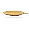 Classic Touch Gold Leaf Shaped Platter with Vein Design - 3 of 4