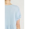 Women's Waffle Knit Babydoll Top - entro - 4 of 4