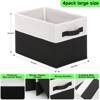 Aoibox Foldable Storage Boxes with Handles Fabric Closet Organizer Home Baskets for Clothes Toys Books 4 Pack White Black - 2 of 4