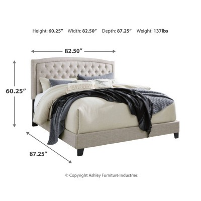 King Gray Upholstered Bed with Tufted Headboard