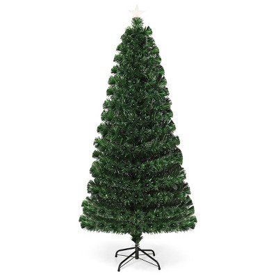 Costway 6Ft Fiber Optic Christmas Tree 225 Multicolor LED Lights