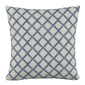 18"x18" Polyester Lattice Square Throw Pillow Navy - Skyline Furniture: Indoor Geometric, Zipper Closure - 1 of 4