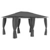 vidaXL Garden Marquee with Curtains 157.4"x118.1" Anthracite - 2 of 4